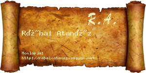 Rábai Atanáz névjegykártya